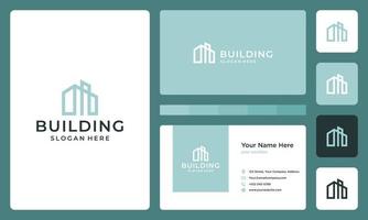logo de bâtiment architectural. conception de carte de visite. vecteur