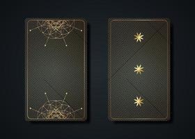 définir des cartes de tarot magiques, signe de géométrie sacrée occulte magique d'or vecteur