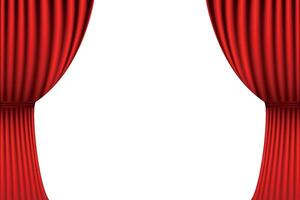 rouge rideaux. réaliste luxe ouvert rideau décoration. en tissu intérieur pour cirque, théâtre, scène et club. vecteur illustration isolé sur blanc Contexte