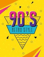 affiche de pop art de style rétro des années 90 vecteur