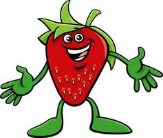 amusant dessin animé fraise fruit bande dessinée personnage vecteur