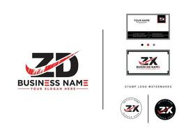 typographie zd logo icône, Créatif luxe zd brosse lettre logo modèle vecteur