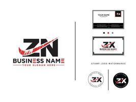 typographie zn logo icône, Créatif luxe zn brosse lettre logo modèle vecteur