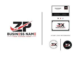 typographie zp logo icône, Créatif luxe zp brosse lettre logo modèle vecteur