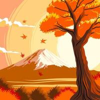 monter Fuji dans l'automne est une Stupéfiant Naturel merveille vecteur