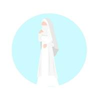 musulman la mariée portant niqab illustration vecteur