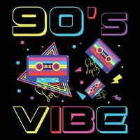 Années 90 vibe costume Années 90 fête tenue marrant 90's amoureux cadeau t chemise vecteur