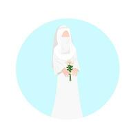 musulman la mariée portant niqab illustration vecteur