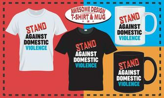 international journée pour le élimination de la violence contre femmes T-shirt, tasse, typographie et Douane conception vecteur