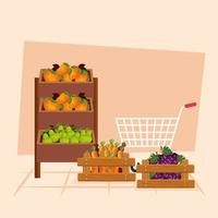 conception de vecteur de magasin de fruits et légumes