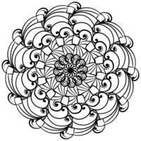 méditatif mandala avec carrés et tourbillonne, Zen page demander avec contour motifs vecteur