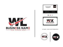 initiale wl brosse logo art, minimaliste wl affaires logo icône vecteur Stock