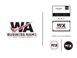 initiale Washington brosse logo art, minimaliste Washington affaires logo icône vecteur Stock