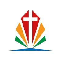 église logo icône conception vecteur