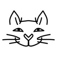 un avatar, une icône ou un logo en forme de tête de chat. vecteur