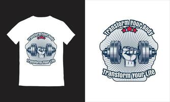 vecteur aptitude T-shirt conception Gym T-shirt avec gros muscles