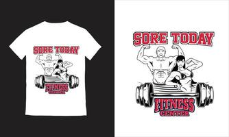 vecteur aptitude T-shirt conception Gym T-shirt avec gros muscles