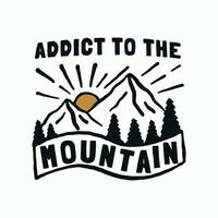 toxicomane à le Montagne vecteur main dessin pour t chemise, badge, autocollant illustration