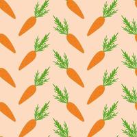 motif végétal de carottes pour enfants sur fond beige. vecteur