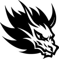 dragon - noir et blanc isolé icône - vecteur illustration
