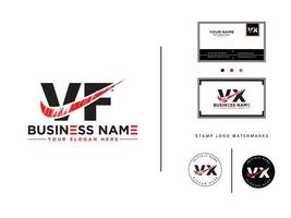 monogramme vf affaires logo, écriture vf brosse logo conception pour magasin vecteur