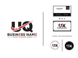 uq, uq brosse lettre logo icône vecteur avec affaires carte conception pour vous