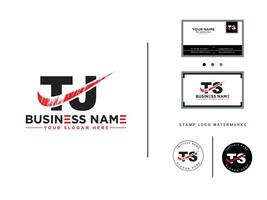minimaliste tj affaires brosse logo, Créatif tj logo icône brosse lettre conception vecteur