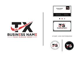minimaliste tx affaires brosse logo, Créatif tx logo icône brosse lettre conception vecteur