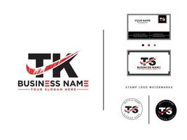 minimaliste tk affaires brosse logo, Créatif tk logo icône brosse lettre conception vecteur