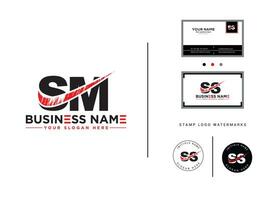 nm, sm moderne logo, initiale s brosse lettre logo art vecteur