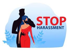 femme avec arrêt du harcèlement et des abus sans violence sexuelle vecteur
