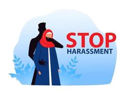 femme musulmane avec arrêt du harcèlement et des abus sans violence sexuelle vecteur