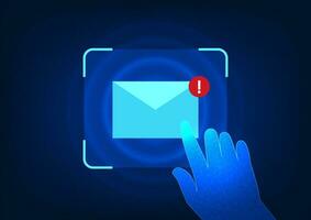 notification La technologie main pressage enveloppe icône fait référence à recevoir un email ou électronique lettre cette est à propos à être ouvert et lire. vecteur