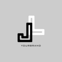 minimaliste noir et blanc lettre j l géométrique forme vecteur entreprise icône logo conception concept