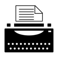 noir Contexte machine à écrire icône. plat icône. vecteur