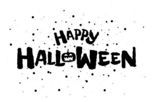 bannière de texte de vacances effrayantes webhappy halloween avec jack o lantern vecteur