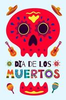 affiche mexicaine du jour des morts dia de los muertos vecteur