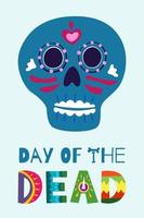affiche mexicaine du jour des morts dia de los muertos vecteur