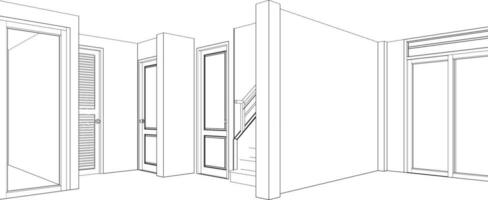 3d illustration de Résidentiel projet vecteur