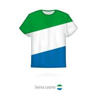T-shirt conception avec drapeau de sierra Léon. vecteur