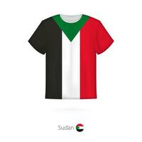 T-shirt conception avec drapeau de Soudan. vecteur