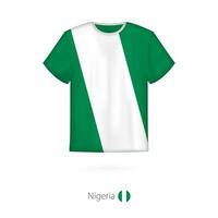 T-shirt conception avec drapeau de Nigeria. vecteur