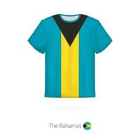 T-shirt conception avec drapeau de le bahamas. vecteur