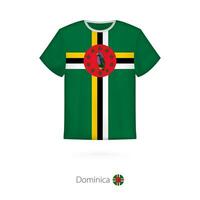 T-shirt conception avec drapeau de dominique. vecteur