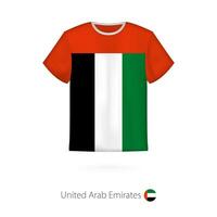 T-shirt conception avec drapeau de uni arabe émirats. vecteur