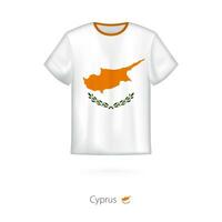 T-shirt conception avec drapeau de Chypre. vecteur