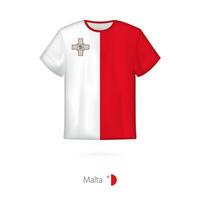 T-shirt conception avec drapeau de Malte. vecteur
