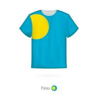 T-shirt conception avec drapeau de palau. vecteur