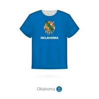 T-shirt conception avec drapeau de Oklahoma nous État. vecteur