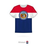 T-shirt conception avec drapeau de Missouri nous État. vecteur